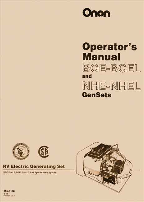 Onan Generator Manual